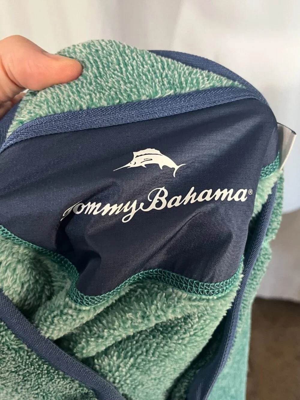 🌴 Tommy Bahama Men’s Blue Green Deep Pile Fleece 1/4 Zip Jacket XL 🔥